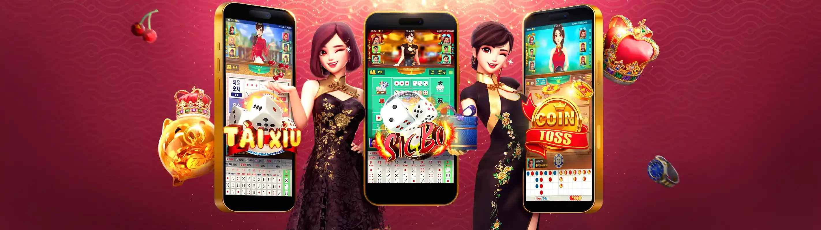 Hình ảnh chính Tài Xỉu tại Viva88 với xúc xắc và chip cược màu cam đen