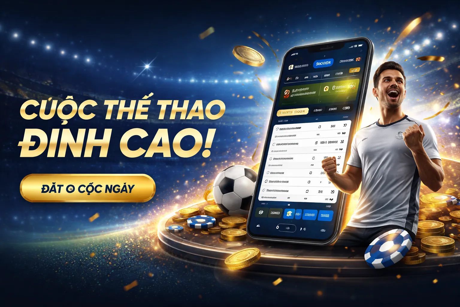 Sân vận động tràn ngập ánh sáng với logo viva88 nổi bật, tượng trưng cho nền tảng cá cược thể thao hàng đầu.
